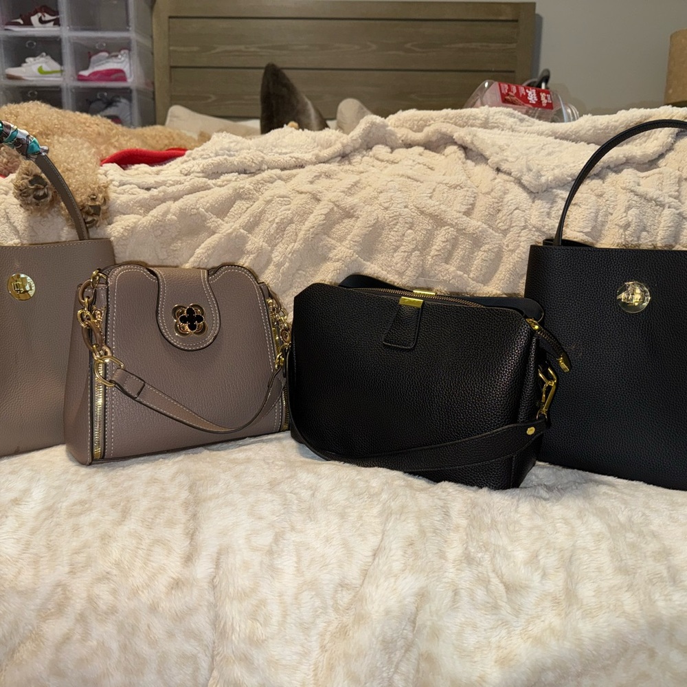 Elegant Black and Tan Handbag